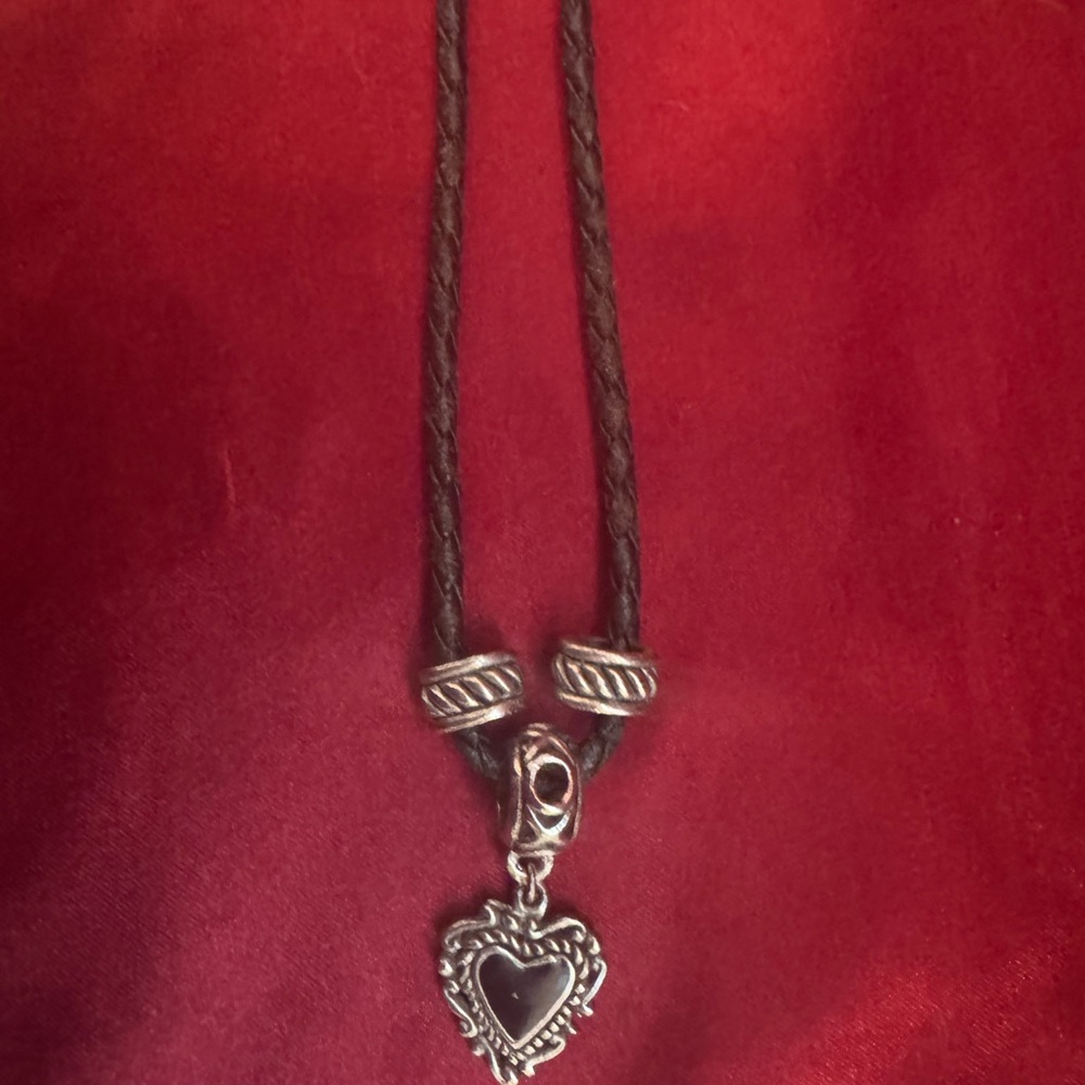 Silver Pendant on Black Cord Necklace - Picture 5 of 6